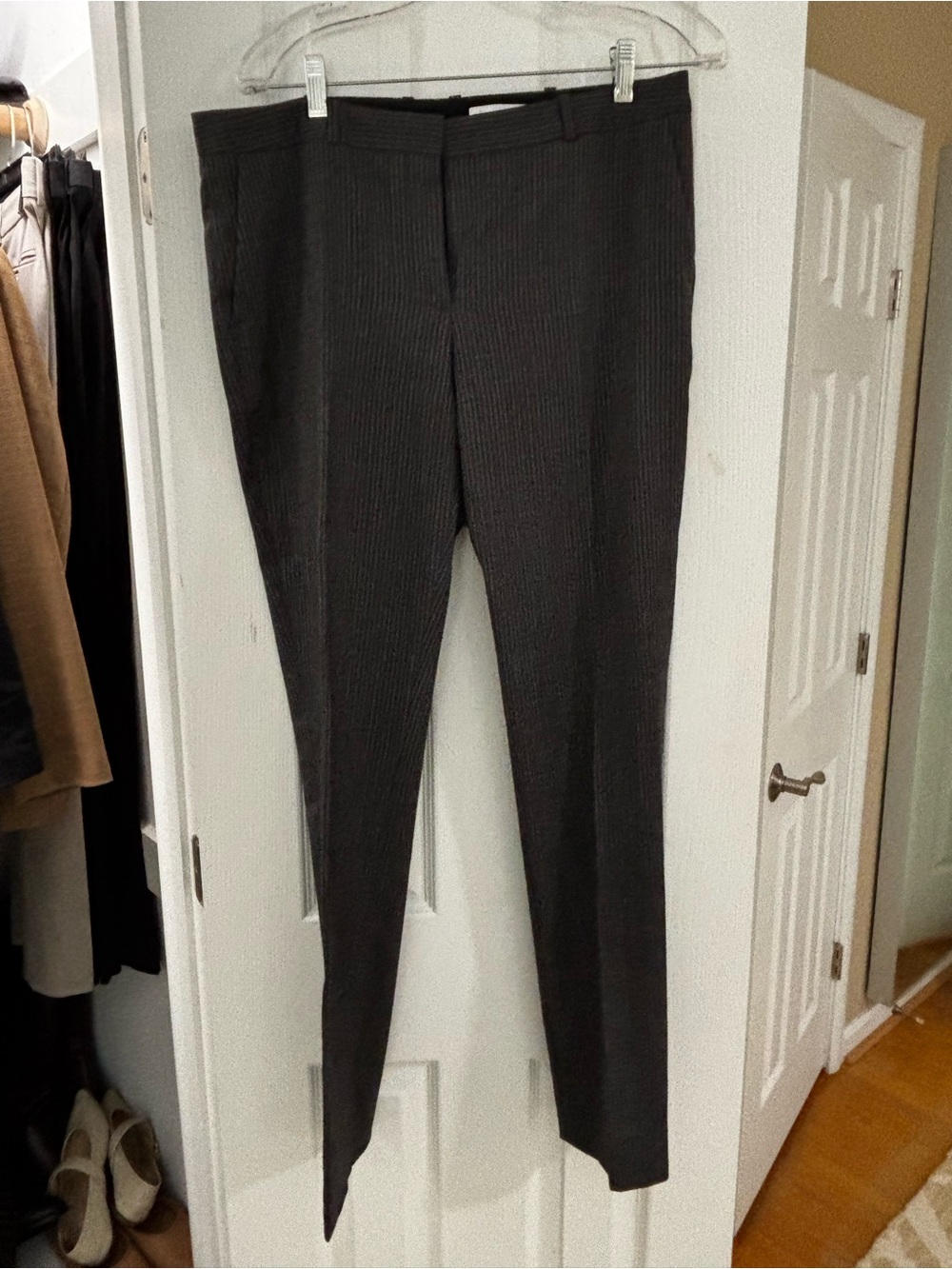 Hugo Boss US 8 trousers charcoal grey pinstripe